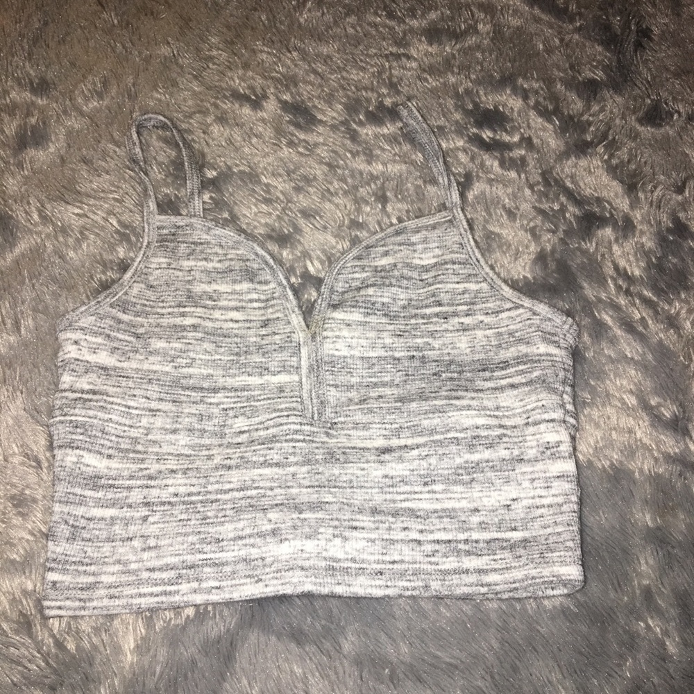 Grey and white crop top